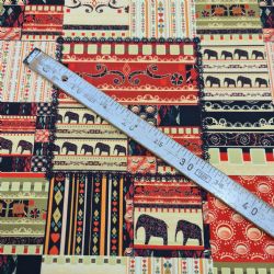 Etnik Patchwork Desenli Baskl Kuma